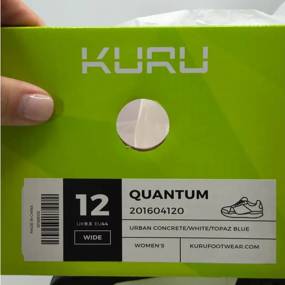 Kuru Quantum Walking Comfort Sneaker Urban Concrete/Blue Topez Women 12 Wide NWB